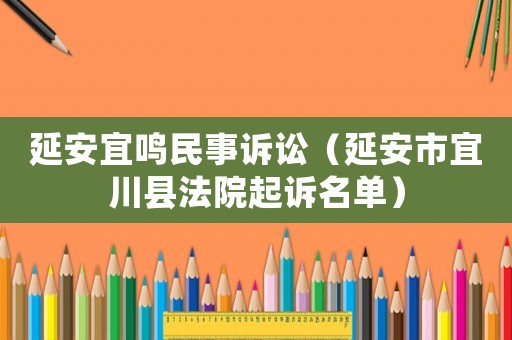 延安宜鳴民事訴訟（延安市宜川縣法院起訴名單）