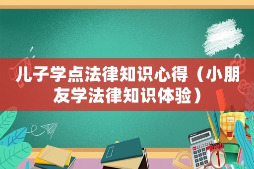 兒子學(xué)點(diǎn)法律知識心得（小朋友學(xué)法律知識體驗(yàn)）