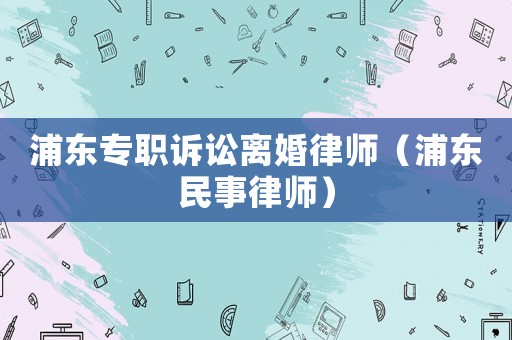 浦東專職訴訟離婚律師（浦東民事律師）