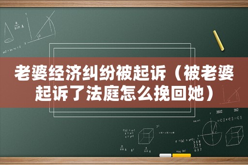 老婆經(jīng)濟糾紛被起訴（被老婆起訴了法庭怎么挽回她）
