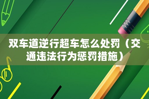 雙車道逆行超車怎么處罰（交通違法行為懲罰措施）