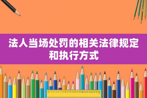法人當場處罰的相關(guān)法律規(guī)定和執(zhí)行方式