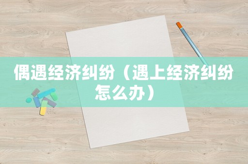 偶遇經(jīng)濟糾紛（遇上經(jīng)濟糾紛怎么辦）
