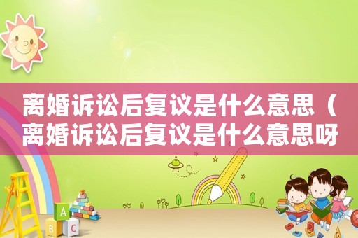 離婚訴訟后復(fù)議是什么意思（離婚訴訟后復(fù)議是什么意思呀）