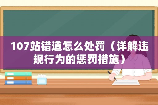 107站錯(cuò)道怎么處罰（詳解違規(guī)行為的懲罰措施）