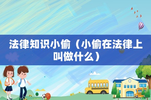 法律知識(shí)小偷（小偷在法律上叫做什么）