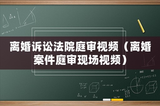 離婚訴訟法院庭審視頻（離婚案件庭審現(xiàn)場(chǎng)視頻）