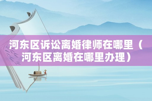 河東區(qū)訴訟離婚律師在哪里（河東區(qū)離婚在哪里辦理）