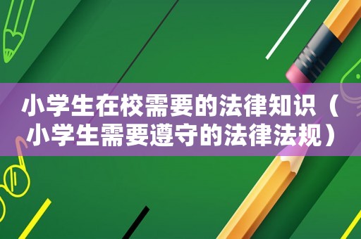 小學(xué)生在校需要的法律知識（小學(xué)生需要遵守的法律法規(guī)）