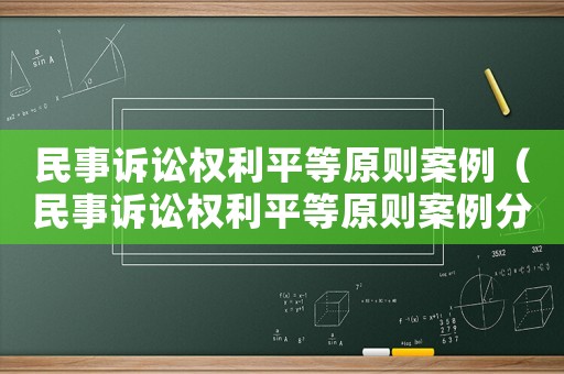 民事訴訟權(quán)利平等原則案例（民事訴訟權(quán)利平等原則案例分析題）