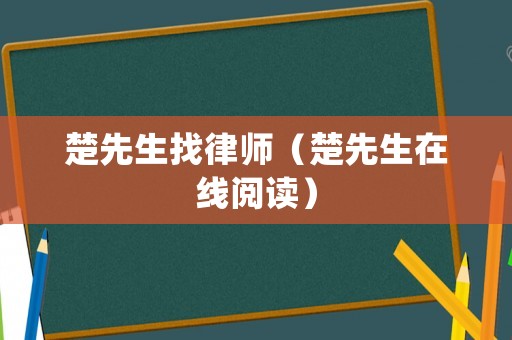 楚先生找律師（楚先生在線閱讀）