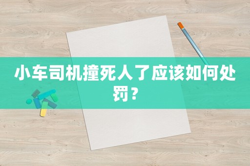 小車司機(jī)撞死人了應(yīng)該如何處罰？