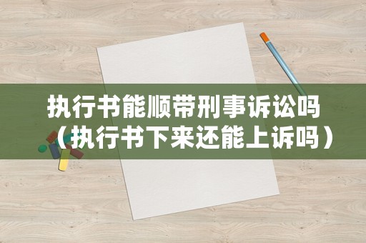 執(zhí)行書(shū)能順帶刑事訴訟嗎（執(zhí)行書(shū)下來(lái)還能上訴嗎）