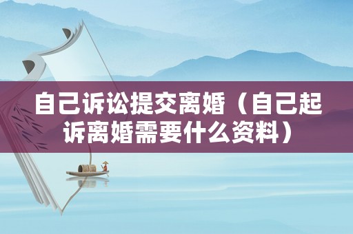 自己訴訟提交離婚（自己起訴離婚需要什么資料）