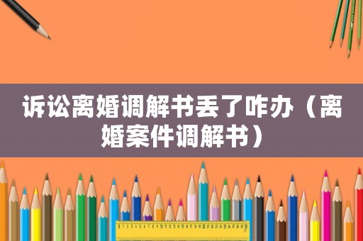 訴訟離婚調(diào)解書丟了咋辦（離婚案件調(diào)解書）