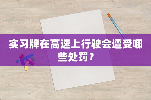 實(shí)習(xí)牌在高速上行駛會遭受哪些處罰？