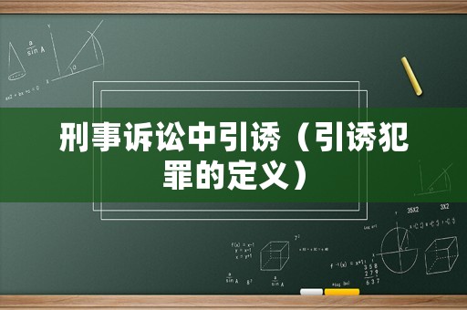 刑事訴訟中引誘（引誘犯罪的定義）