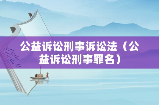 公益訴訟刑事訴訟法（公益訴訟刑事罪名）