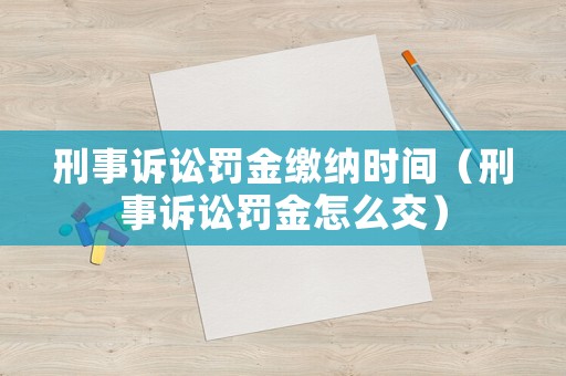 刑事訴訟罰金繳納時間（刑事訴訟罰金怎么交）