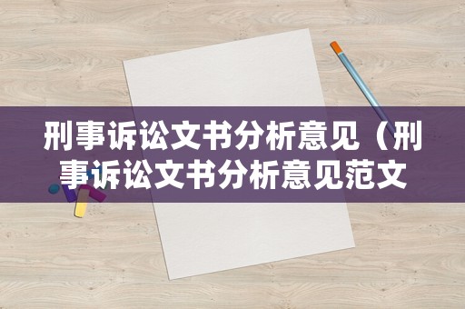 刑事訴訟文書分析意見（刑事訴訟文書分析意見范文）