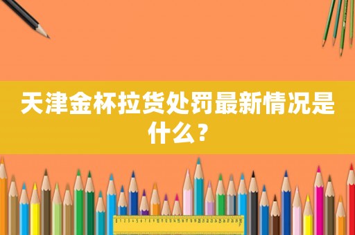 天津金杯拉貨處罰最新情況是什么？