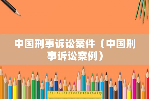 中國(guó)刑事訴訟案件（中國(guó)刑事訴訟案例）