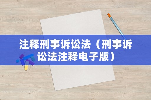 注釋刑事訴訟法（刑事訴訟法注釋電子版）