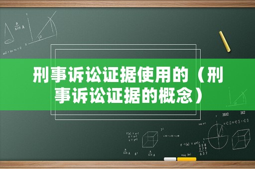 刑事訴訟證據(jù)使用的（刑事訴訟證據(jù)的概念）