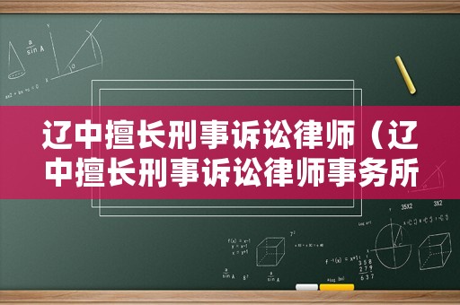 遼中擅長刑事訴訟律師（遼中擅長刑事訴訟律師事務(wù)所）