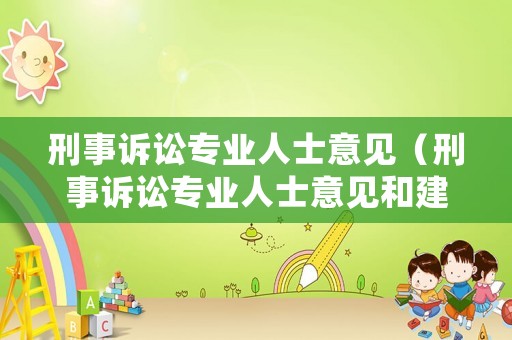 刑事訴訟專業(yè)人士意見（刑事訴訟專業(yè)人士意見和建議）