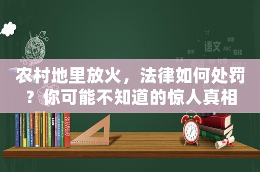 農(nóng)村地里放火，法律如何處罰？你可能不知道的驚人真相
