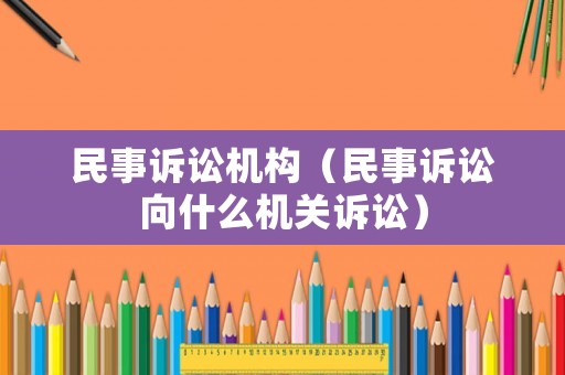 民事訴訟機構(gòu)（民事訴訟向什么機關(guān)訴訟）