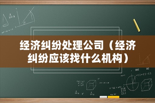 經(jīng)濟糾紛處理公司（經(jīng)濟糾紛應(yīng)該找什么機構(gòu)）