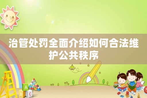 治管處罰全面介紹如何合法維護(hù)公共秩序