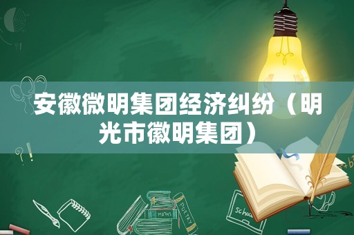 安徽微明集團經(jīng)濟糾紛（明光市徽明集團）