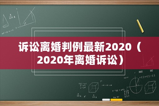 訴訟離婚判例最新2020（2020年離婚訴訟）
