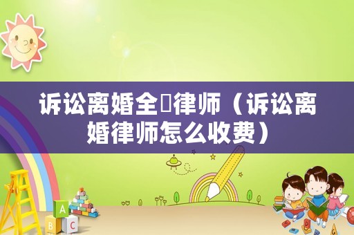 訴訟離婚全仛律師（訴訟離婚律師怎么收費(fèi)）