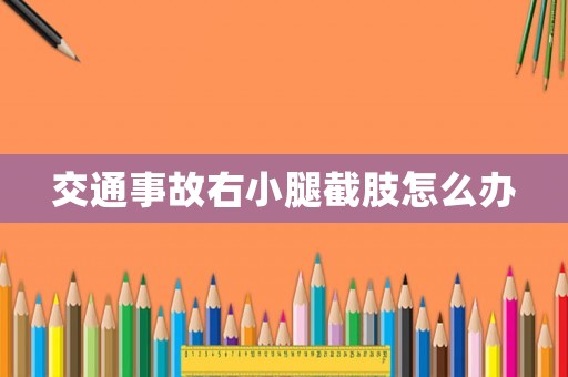 交通事故右小腿截肢怎么辦