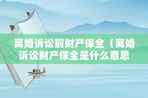 離婚訴訟前財產(chǎn)保全（離婚訴訟財產(chǎn)保全是什么意思）