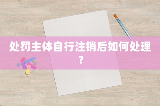 處罰主體自行注銷后如何處理？