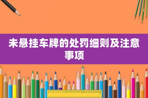 未懸掛車(chē)牌的處罰細(xì)則及注意事項(xiàng)