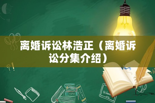 離婚訴訟林浩正（離婚訴訟分集介紹）