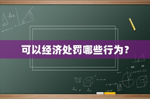 可以經(jīng)濟(jì)處罰哪些行為？