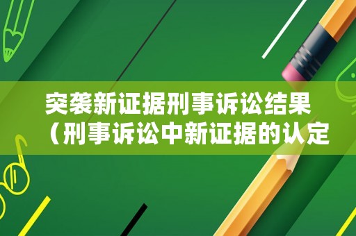 突襲新證據(jù)刑事訴訟結(jié)果（刑事訴訟中新證據(jù)的認(rèn)定）