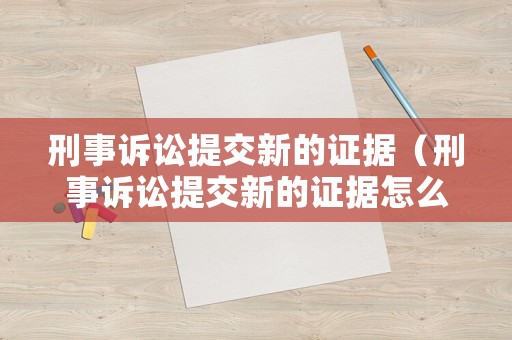 刑事訴訟提交新的證據(jù)（刑事訴訟提交新的證據(jù)怎么寫）