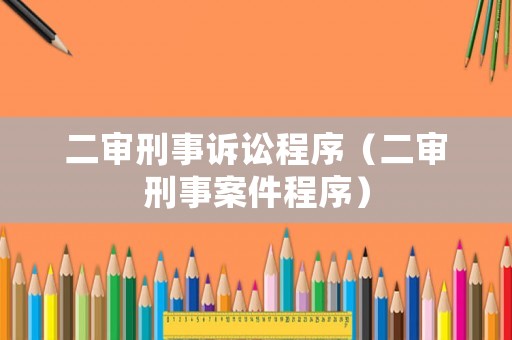 二審刑事訴訟程序（二審刑事案件程序）