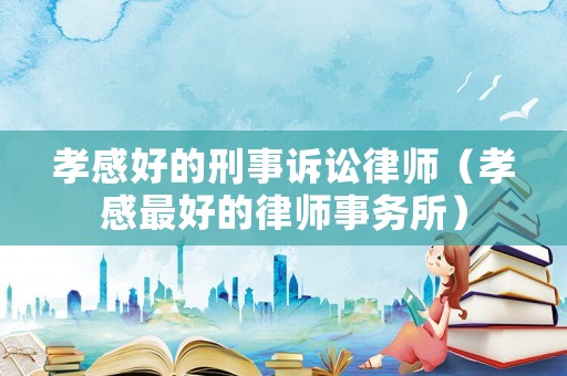 孝感好的刑事訴訟律師（孝感最好的律師事務所）