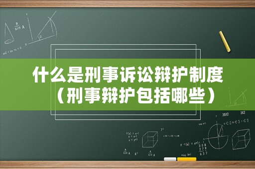 什么是刑事訴訟辯護制度（刑事辯護包括哪些）