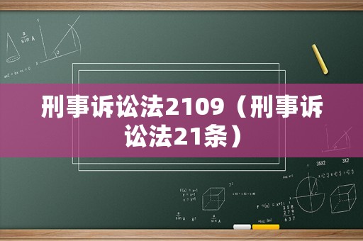 刑事訴訟法2109（刑事訴訟法21條）