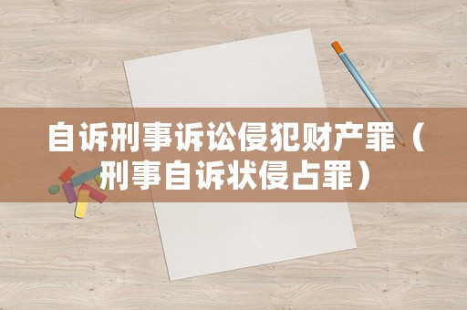自訴刑事訴訟侵犯財產(chǎn)罪（刑事自訴狀侵占罪）